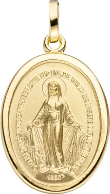 Produktbild von Anhänger Heilige Maria Milagrosa aus 333 Gold Gelbgold teilmattiert oval