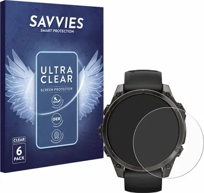 Produktbild von 6x Für Garmin Fenix 8 / 8 Pro AMOLED (47 mm) Schutzfolie Savvies Displayschutz Display Schutz Folie Klar Transparent