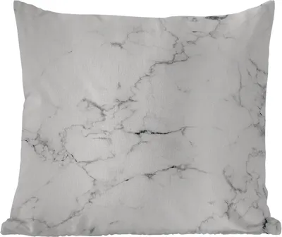 Produktbild von MuchoWow® Outdoor Kissen - Marmor - Weiß - Grau - Luxus - Marmoroptik - Strukturiert - 50x50 cm - Wetterfest - Lounge Kissen - Komfortabel - Kissen mit Bild