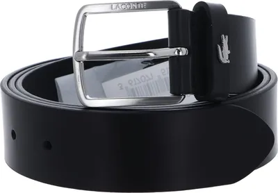 Produktbild von LACOSTE Leder Gürtel Elegance Plain Leather Belt W85 Noir schwarz