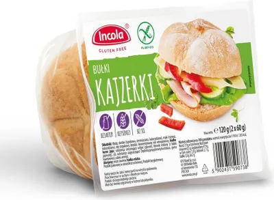 Obrázok produktu pre BEZLEPKOVÉ rožky Kaiser (2 ks) 120 g - INCOLA