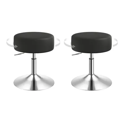 Produktbild von WOLTU Schminkhocker 2er Set, Barhocker rund, Arbeitshocker, gepolstert, Kunstleder Schwarz