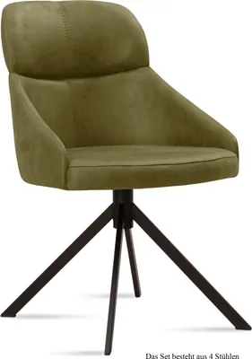 Produktbild von Esszimmerstuhl (4er-Set) Deanna 52x82x63 Schwarz/Olivgrün