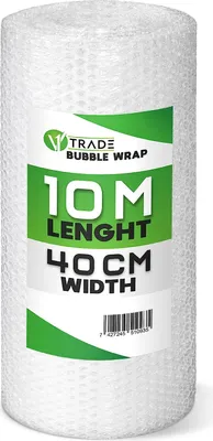 Produktbild von V1 Trade Luftpolsterfolie Rolle 10m - Noppenfolie Verpackungsmaterial 40cm Breit - Bubble Wrap Roll