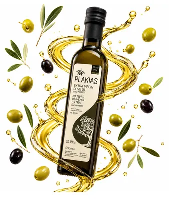 Image de Huile d'olive vierge extra Koroneiki, issue de Crète, pressée à froid, 500 ml, Image générée par une IA