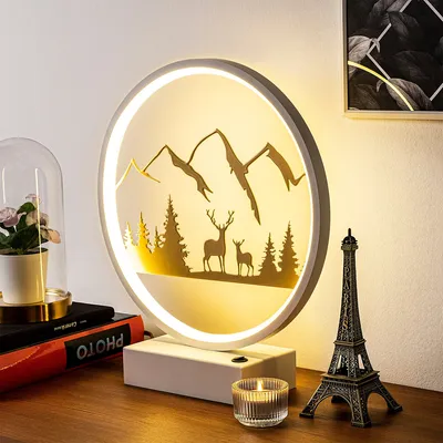 Produktbild von Opviq, XMAS9- XMAS9SHD, Weiß,Gold, Schreibtischlampen, 16 x 9 x 4 cm, 100% Metall