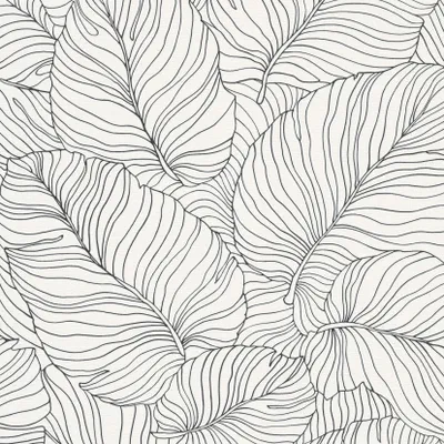 Produktbild von Grandeco Tapete | Kollektion Phoenix | A50901 | Vliestapete | Blätter | 10.05 x 0.53 m | Weiß, Grau | Wohnzimmer | Flur | Büro | Küche | Wohnräume