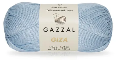 Produktbild von Gazzal Giza 2474 Wolle Strickwolle Häkelwolle Baumwollgarn 50 g 125 m Eisblau