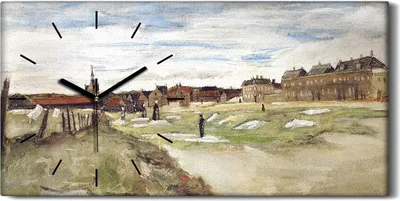 Produktbild von Leinwand Wanduhr Wandkunst Uhr Geräuschlos Kunstdruck 60x30 Bleichgrund - schwarze Hände