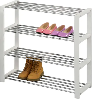 Produktbild von Schuhregal ARINA Schuhablage Schuhständer Schuhschrank Schuhbank 4 Böden in weiß
