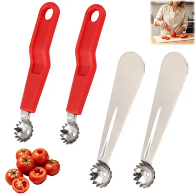 Tomatenentkerner und Erdbeerentstieler, 4 Stück, Edelstahl