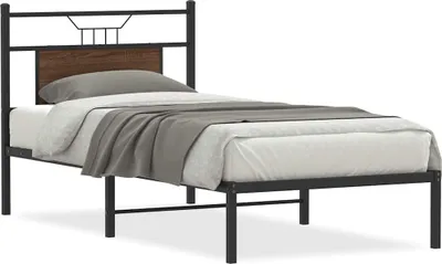 Obrázek produktu pro vidaXL Rám postele bez matrace Hnědý dub 75x190 cm Materiál na bázi dřeva