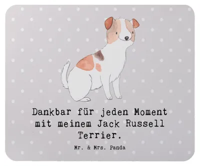 Produktbild von Mr. & Mrs. Panda Mouse Pad Jack Russell Terrier Moment - Grau Pastell - Geschenk, mousematte, mauspad pc, Mousepad, laptop