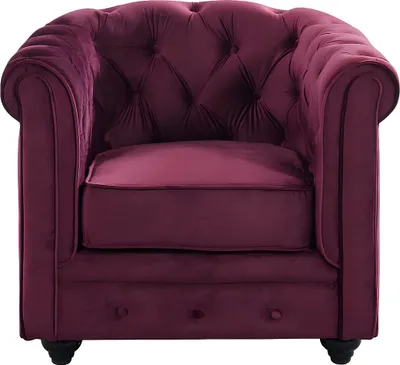 Produktbild von Sessel - Samt - Pflaumenfarben - CHESTERFIELD