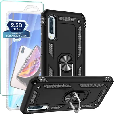 Produktbild von Armor Outdoor Hülle mit 9H Displayglas Displayschutz für Samsung Galaxy A50 – Farbe: Schwarz