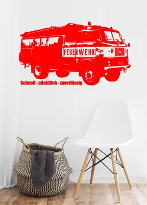 Produktbild von Feuerwehrauto, Feuerwehr-Loeschgruppenfahrzeug, W50, -Löschgruppe, Wandaufkleber