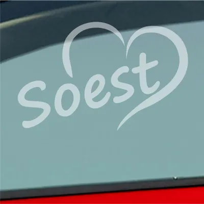 Produktbild von Auto Aufkleber Hansestadt Soest Herz Stadt City Liebe Love 13x8 cm Milchglas Sticker Heckscheibenaufkleber