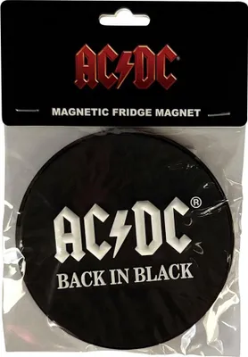 Produktbild von AC/DC - "Back In Black" Kühlschrank-Magnet RO14295 (Einheitsgröße) (Schwarz/Weiß)