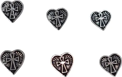 Produktbild von Aufnäher - Sacred Heart Herz mit Kreuz Buttons 6 Stk.