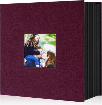 Zdjęcie produktu dla Album fotograficzny 10x15cm 600 kieszeni lniany album wsuwany fioletowy