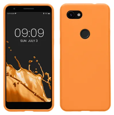 Produktbild von kwmobile Hülle für Google Pixel 3a TPU Case - Handyhülle unterstützt kabelloses Laden, flexible Schutzhülle, gummiertes Cover in Fruity Orange