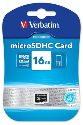 Zdjęcie produktu dla Verbatim Micro SDHC 16GB, 16384 MB, Micro Secure Digital High-Capacity (MicroSDHC), 10 MB/s