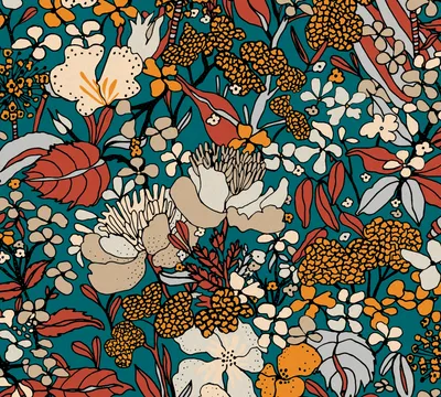 Produktbild von Architects Paper Blumentapete Floral Impression florale Tapete Vliestapete bunt gelb blau orange beige 10,05 m x 0,53 m