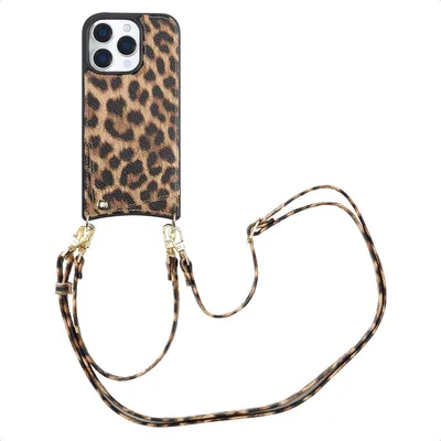 Image de Selencia Nova Phone Case avec cordon et porte-cartes pour l'Apple iPhone 16 Pro - Leopard
