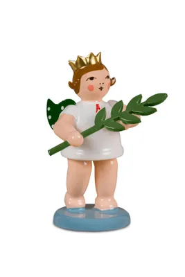 Produktbild von Weihnachtsfigur Engel und Friedenszweig Höhe 6,5cm NEU