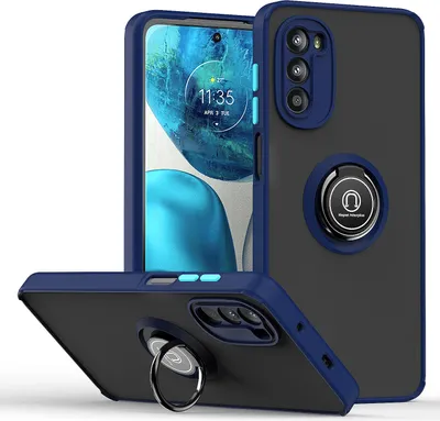 Produktbild von Moto G52 Hülle, Ring Halter Ständer Matte Transluzent TPU Rahmen Stoßfest Schutzhülle für Motorola Moto G52
