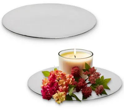Produktbild von Deko-Teller 28 cm 2er Set in silber für drinnen & draußen