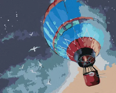 Produktbild von Zuty - Malen nach Zahlen - HEISSLUFTBALLON AM NACHTHIMMEL, 40x50 cm, mit Keilrahmen (bereits gespannt)