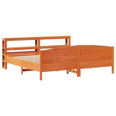 Image de Cadre de lit sans matelas cire marron 180x200cm bois pin massif