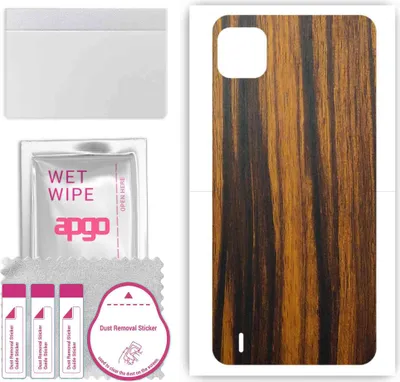 Produktbild von apgo Rückseite Schutzfolie, Skin, kompatibel mit Wiko Y62 Plus, Hinten Displayschutzfolie aus Vinylfolie, kratzfest, einfache Montage - Tigerwood