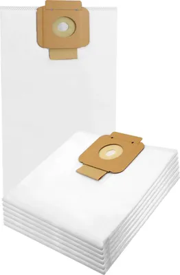 A stack of white vacuum cleaner bags with brown cardboard attachments.