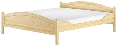 Produktbild von Klassisches Holzbett 180x200 Kiefer massiv Doppelbett V-60.30-18Federholzrahmen und Matratze inkl.