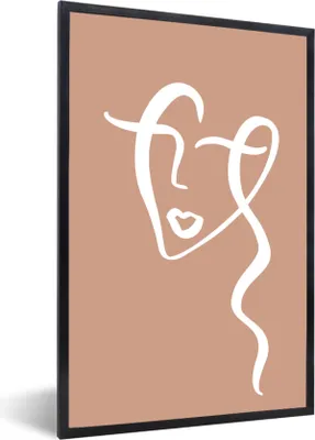 Produktbild von MuchoWow® Gerahmtes Poster Gesicht - Frau - Abstrakt 60x90 cm - Poster mit Schwarzem Bilderrahmen Wandposter Rahmen Foto Bilder - Kunst