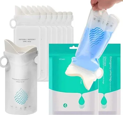 Produktbild von Famanu Campingtoilette mit 8 Einweg-Urinebeuteln - Unisex-Design