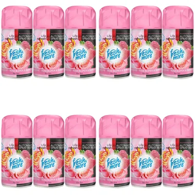 Produktbild von Fresh & More Lufterfrischer Nachfüller (12er Pack) 250ml Himbeere Blumen&Bonbon