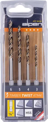 Immagine prodotto di ALPEN Bohrer-Kassette Timber Twist ATM, 4-tlg., Ø 3,006,00 mm