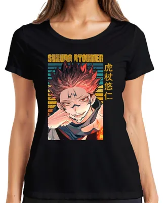Productafbeelding van Sukuna Ryoumen Jujutsu Kaisen, demon, donker, fanartikel, dames T-shirt, zwart, maat M