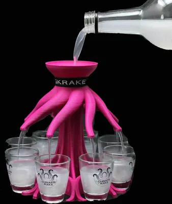 Produktbild von Schnapskrake PINK Shotverteiler Getränkeverteiler 8 Gläser á 3cl Partygag