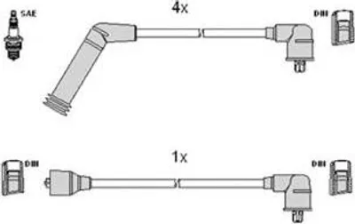 Produktbild von HITACHI 134116 Zündkabelsatz Zündleitungssatz