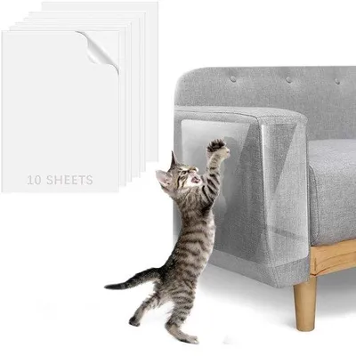 Immagine prodotto di Pellicola antigraffio per gatti, set da 10 pezzi, autoadesiva, protezione per mobili e porte