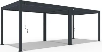 Produktbild von Weide Classic | Pergola Aluminium freistehend | 3 x 7,2 M | Lamellendach anthrazit + Verbindungskit 3 Meter