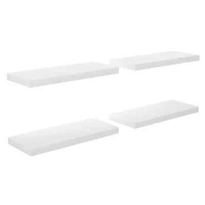 Image de vidaXL Étagères murales flottantes 4 pcs. Blanc brillant 60x23,5x3,8cm MDF