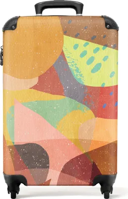 Produktbild von NoBoringSuitcases.com® Koffer Handgepäck Trolley Rollkoffer Kleine Reisekoffer mit 4 Rollen - Abstrakt - Kunst - Regenbogen - Pastell - Cabin Size < 55x40x23 cm & 55x40x20 cm - Fotokoffer - Kabinenkoffer - BoardgepäckHandgepäck Koffer 55x35x20 cm, 36L,