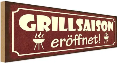 Obrázok produktu pre vianmo Drevený nápis obrázok 27x10 cm Grillsaison eröffnet