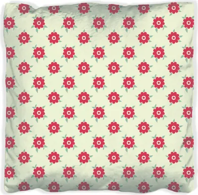 Produktbild von Wallario Premium Kissen, weiche Oberfläche, mit Motiv Muster mit Blüten und Blättern, Größe: 40 x 40 cm, mit weißer Rückseite