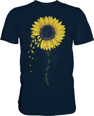 Produktbild von Dinosaurier Sonnenblumen T-Shirt Dino Garten Motiv Gärtner Geschenk – Navy / 5XL